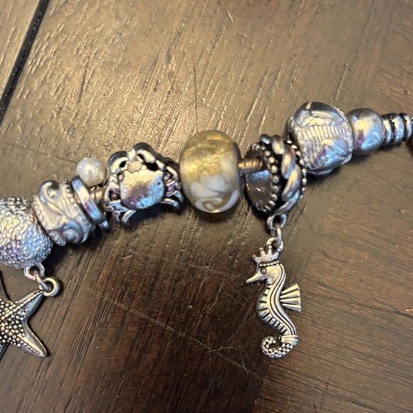 Pandora Inspired | Sea Life Charm Bracelet with Seahorse, starfish and coral - Picture 6 of 6